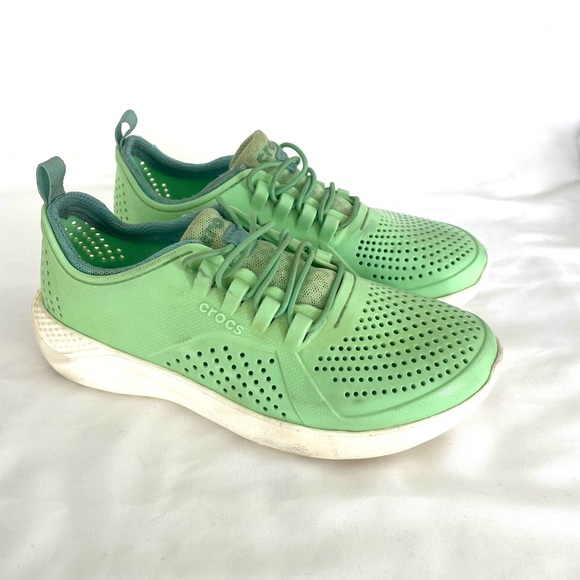 Crocs Literide Pacer K Girls US Size J2 Mint White - Picture 2 of 12